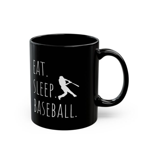 baseball enthusiast mug eat. sleep. baseball. gift for sports lovers, coffee cup, baseball fan gift, black ceramic mug, sports souvenir